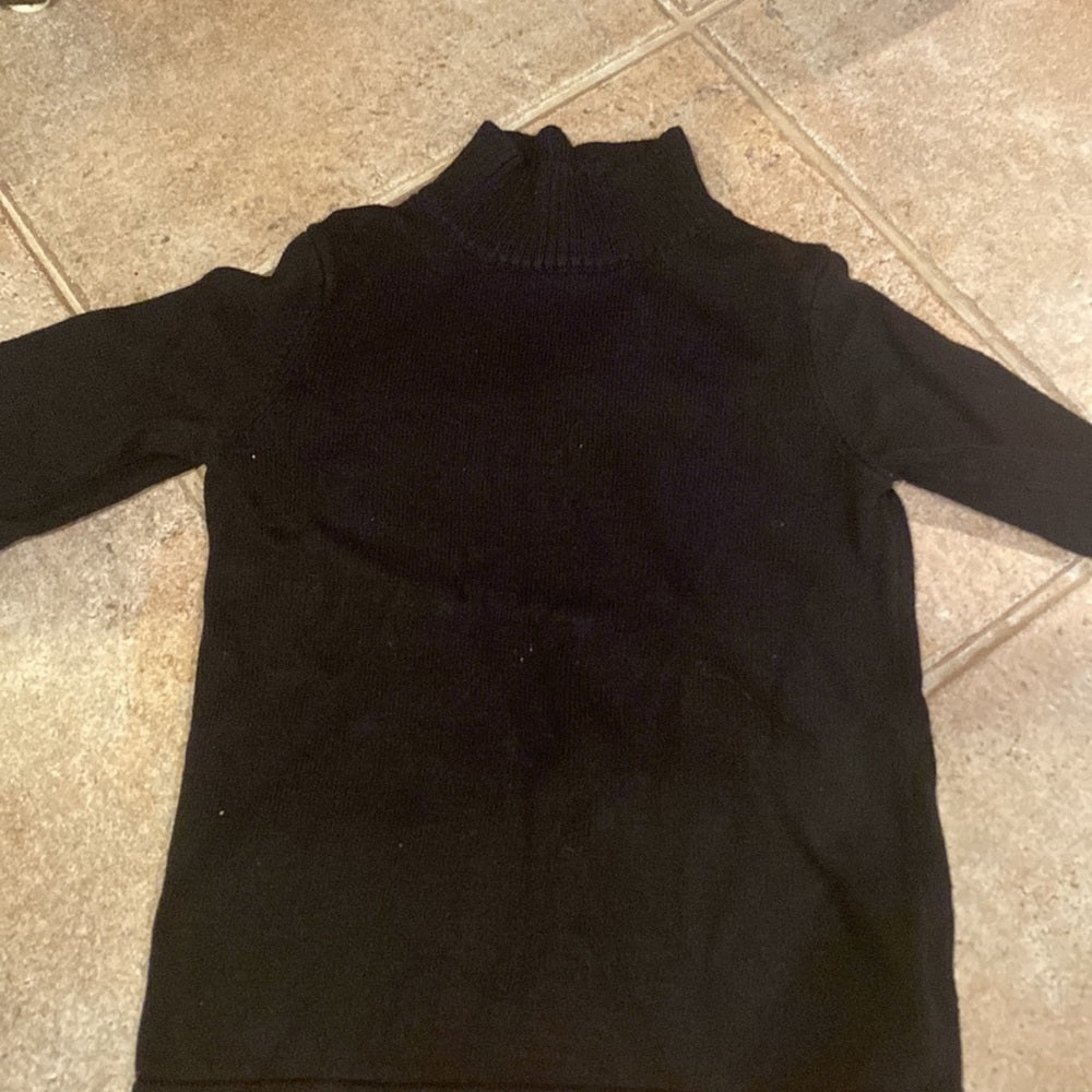 JANIE and Jack black knit sweater with faux fur sleeves size 7