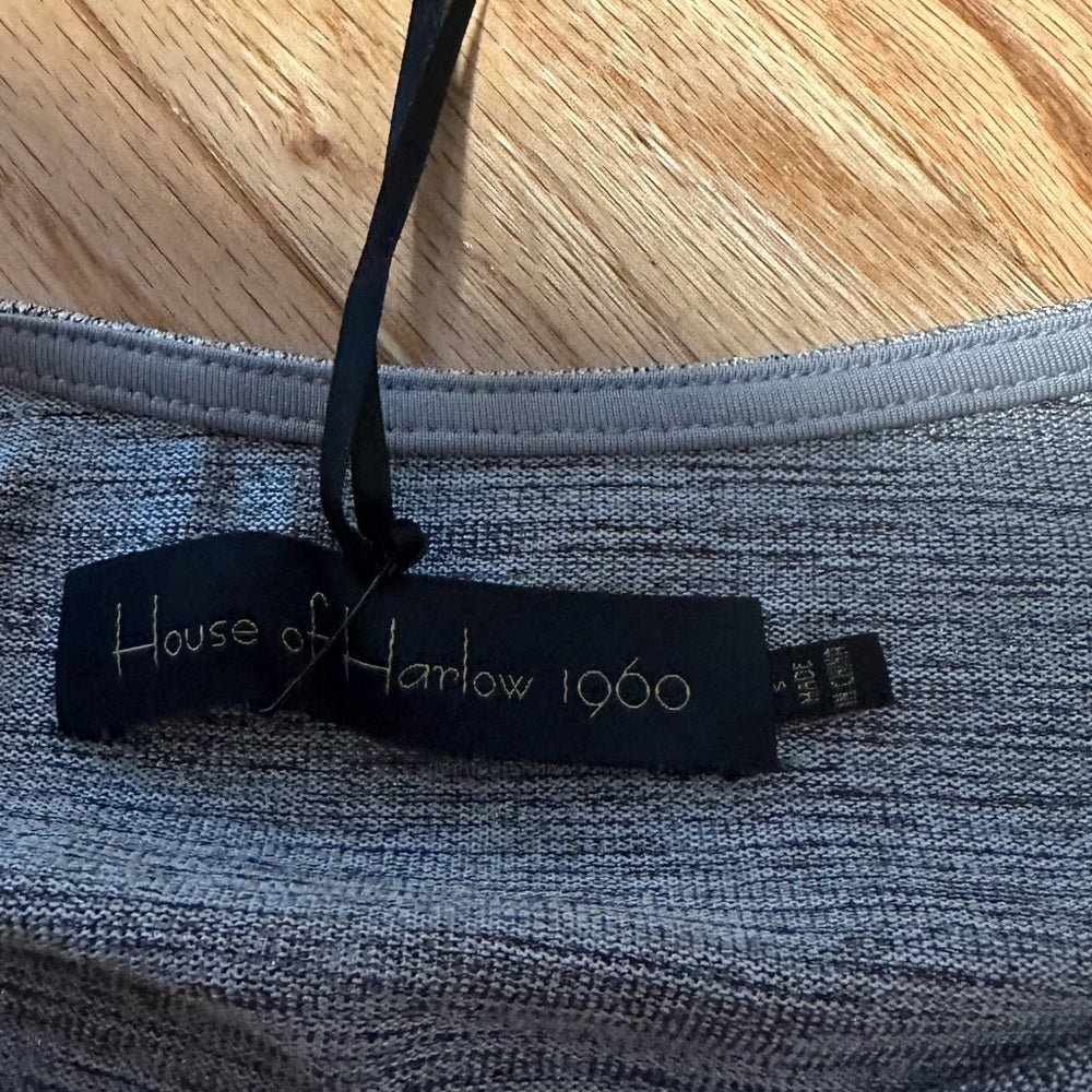 NWT House Of Harlow 1960 Silver Halter Bodysuit Size Small