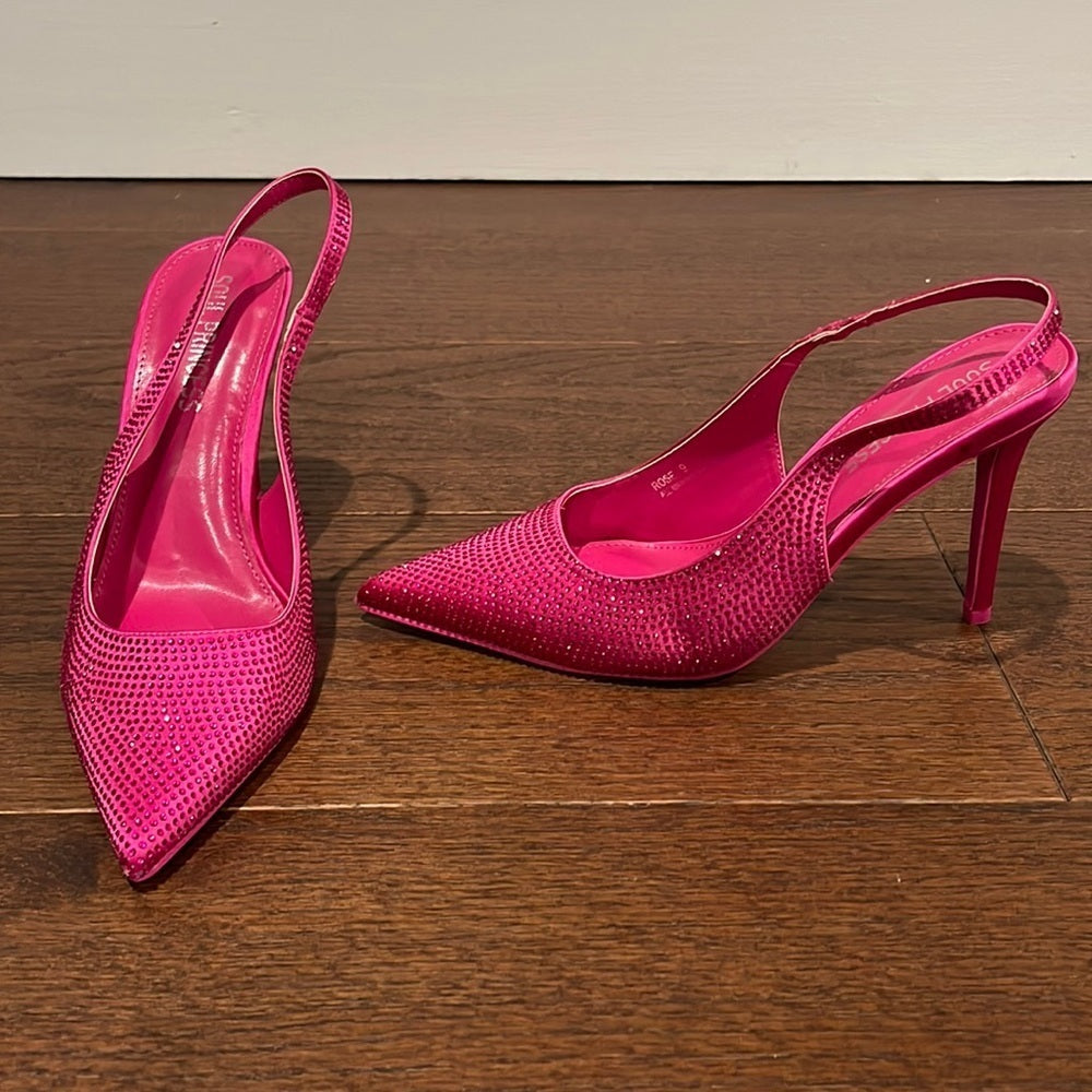 Soul Princess Women’s Pink Rhinestones Slingback Heels Size 9