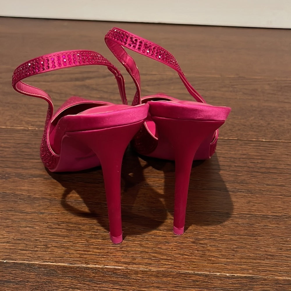 Soul Princess Women’s Pink Rhinestones Slingback Heels Size 9