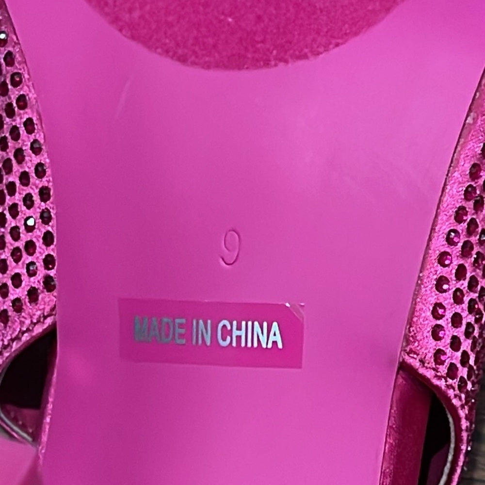 Soul Princess Women’s Pink Rhinestones Slingback Heels Size 9
