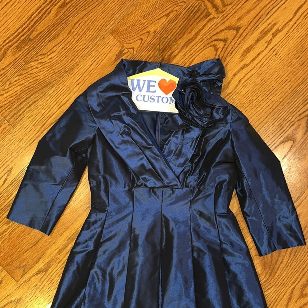 Rickie Freeman Teri Jon Woman’s Navy Blue Dress Size 8