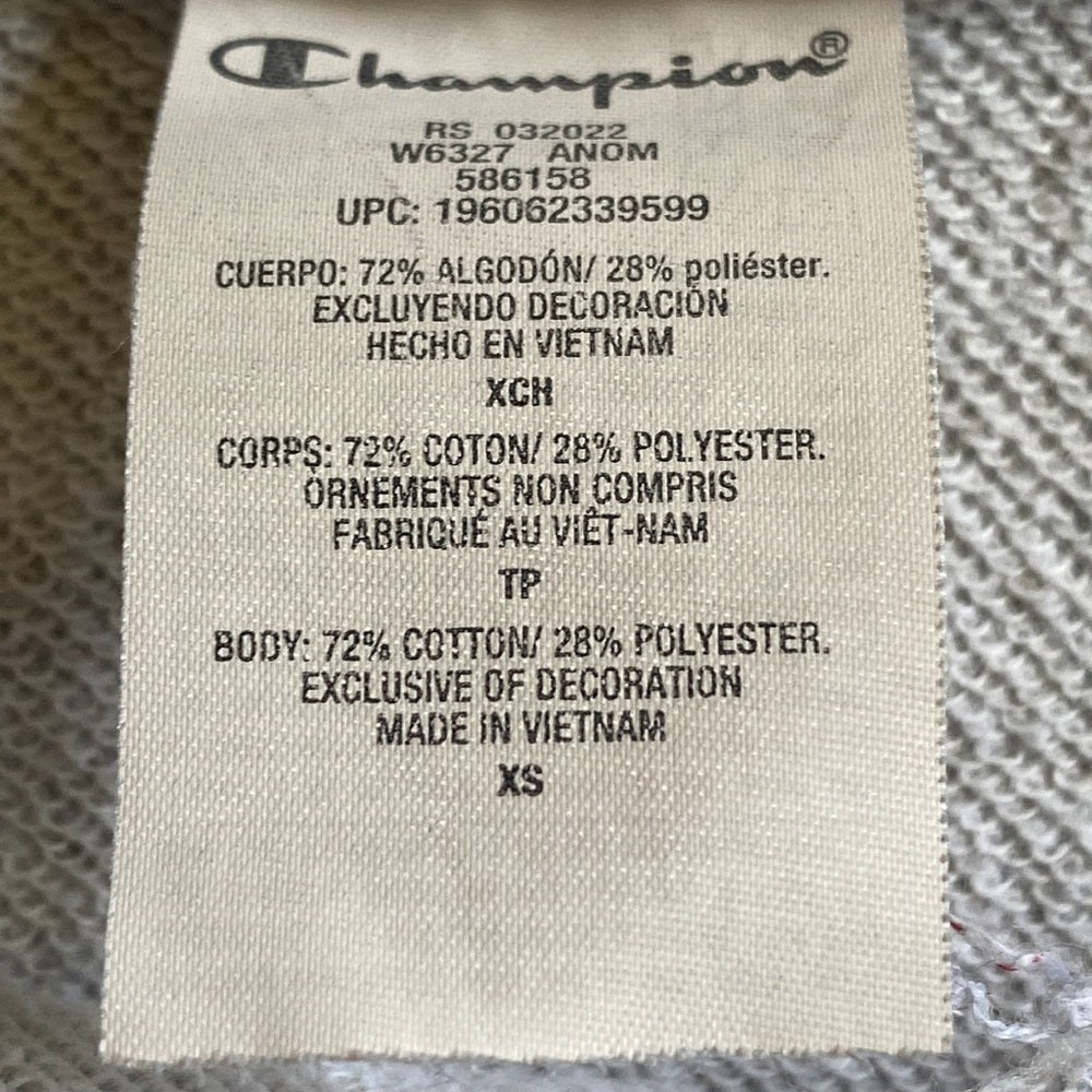 Champion paint splatter gray distressed sweatshirt size XS