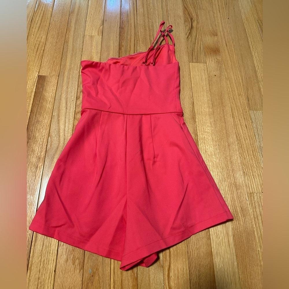 SUPERDOWN Pink One Shoulder Romper Size XXS