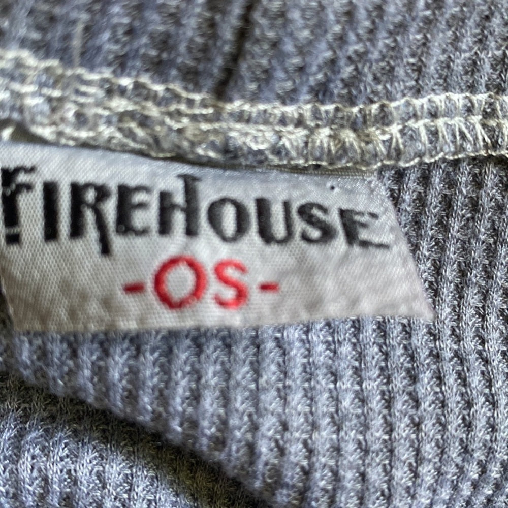Firehouse waffle long sleeve with smiley face one size