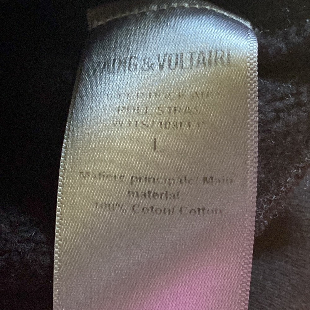 Zadig & Voltaire rock n roll studded sweatshirt women’s size large