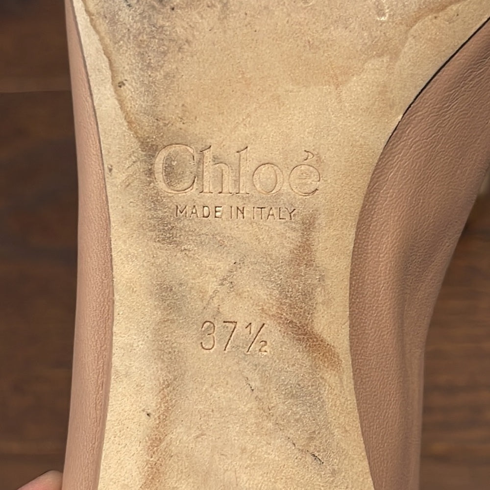 Chloé Women's Lauren Scalloped Ballet Flat Blush Size 37.5/7.5