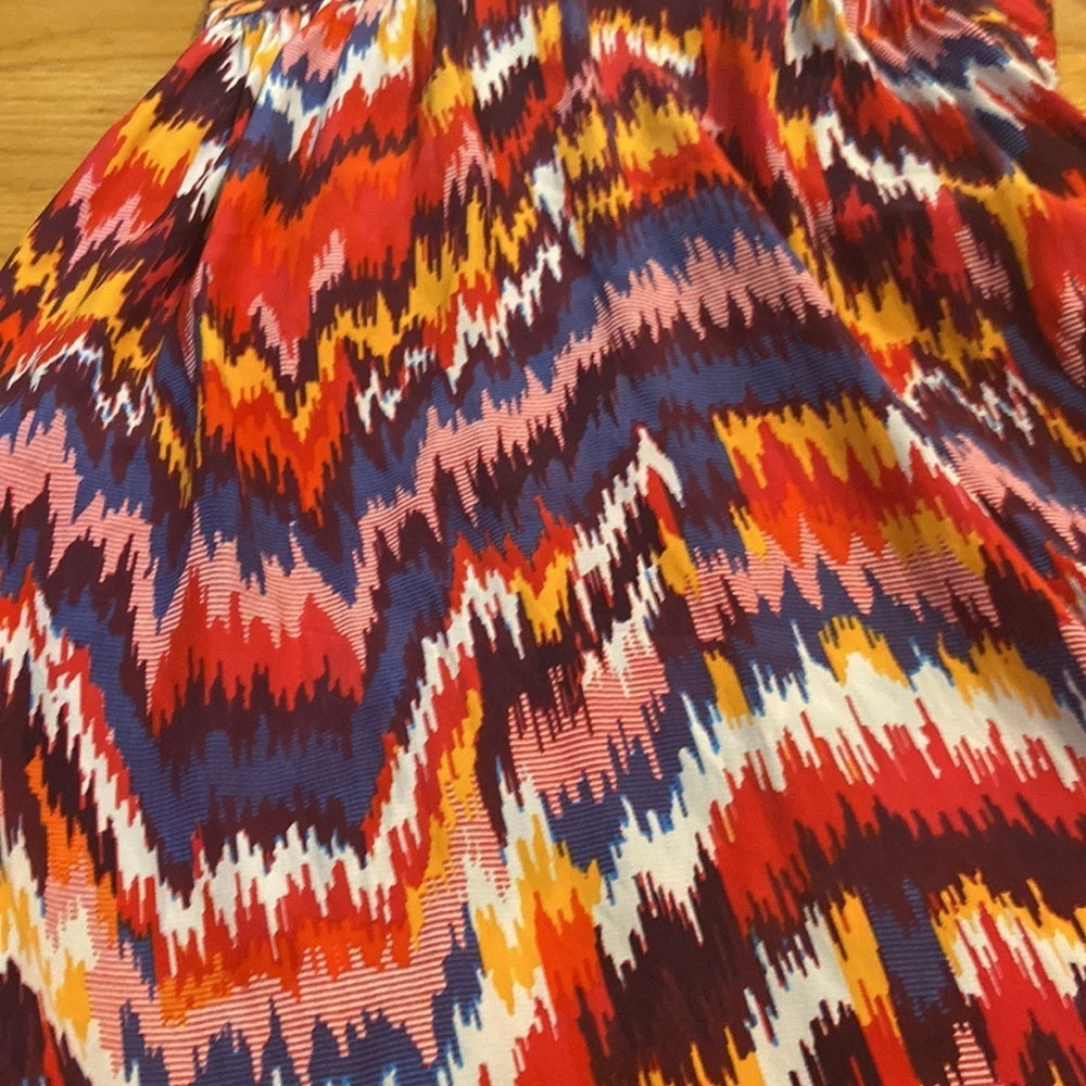 Women’s Parker dress. Red/blue/orange/white/yellow. Size XS