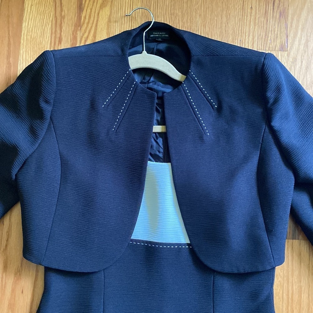 Tahari women’s dress and sweater set black and white size 10