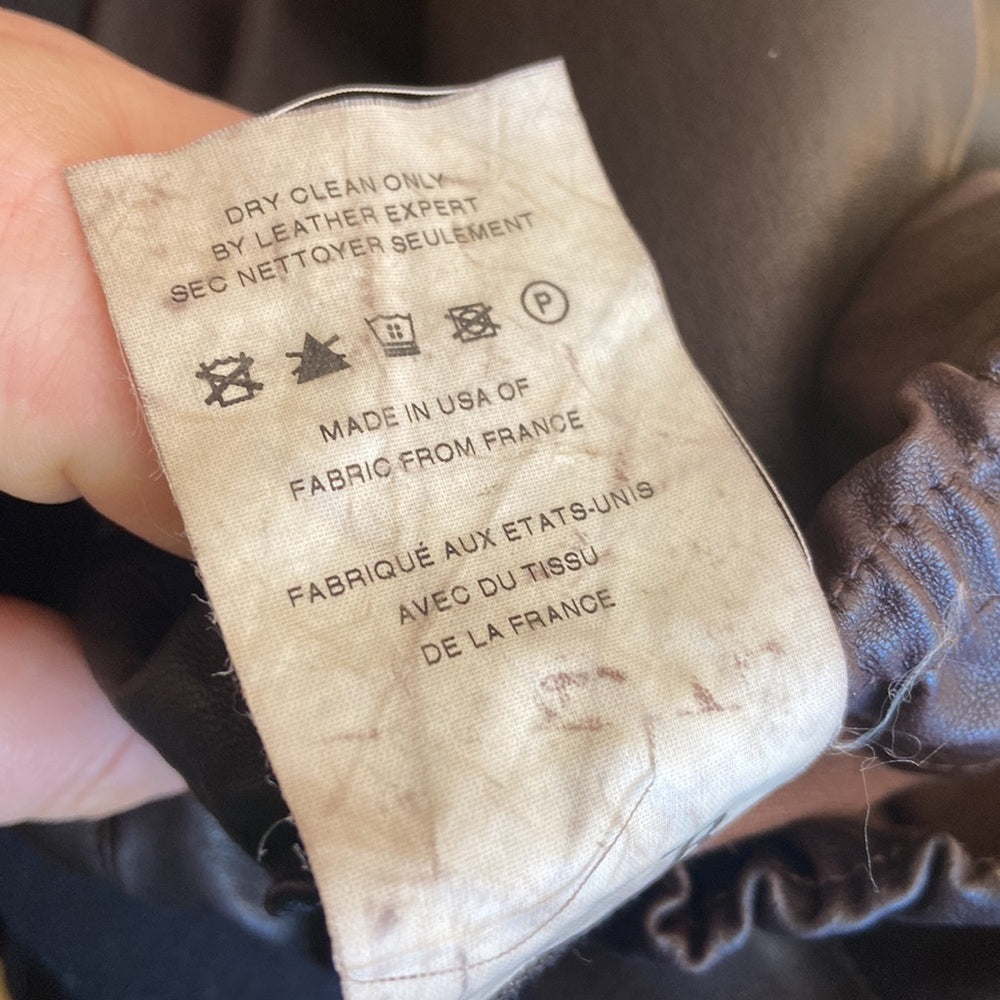 Women’s The Row Brown Leather Pants Size XS