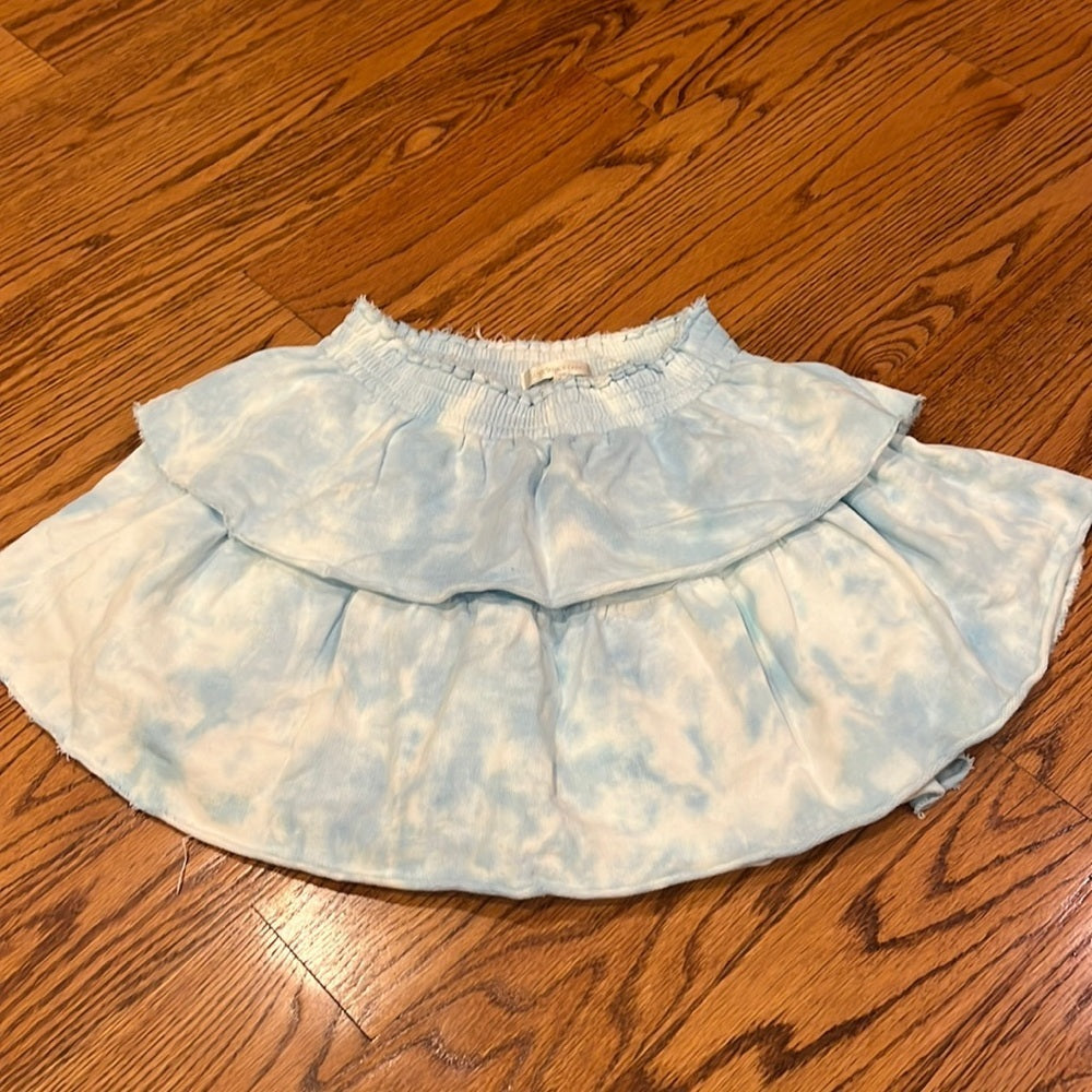 LoveShackFancy Woman’s Blue Tie Dye Skirt Size XS