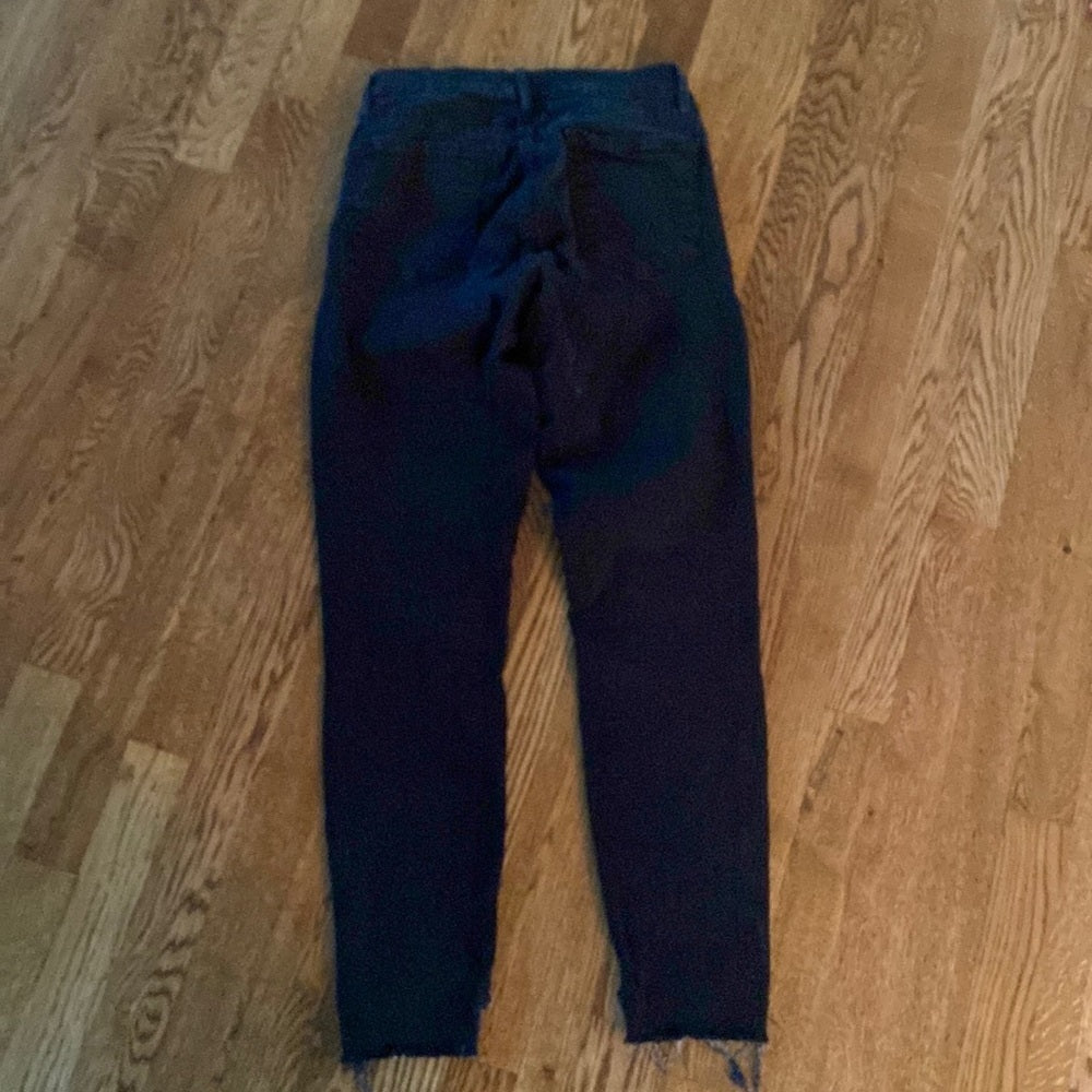 Frame Denim Women’s Black Jeans with Ripped Ankle Size 27