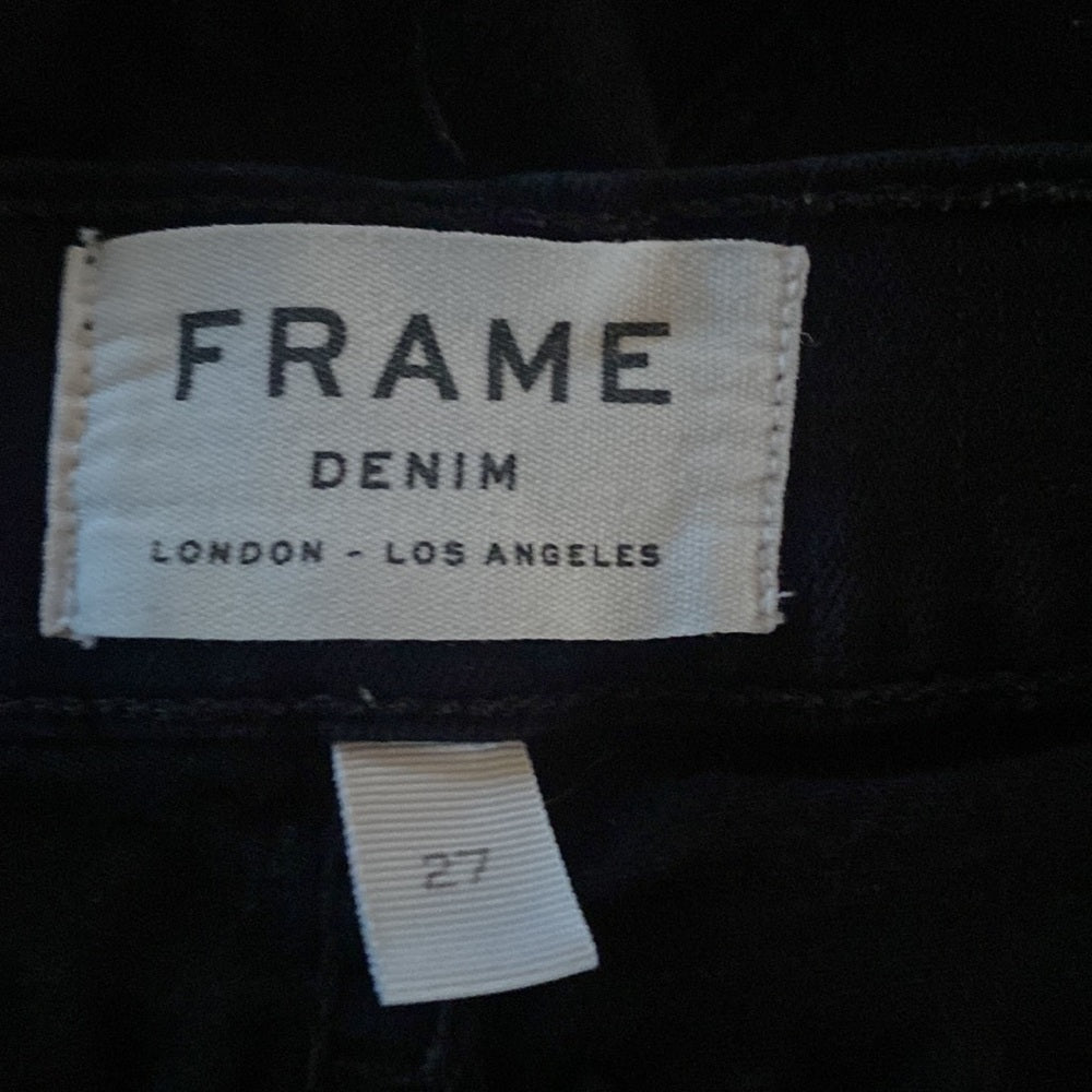 Frame Denim Women’s Black Jeans with Ripped Ankle Size 27