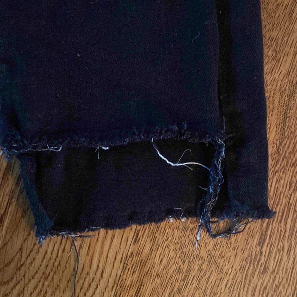 Frame Denim Women’s Black Jeans with Ripped Ankle Size 27