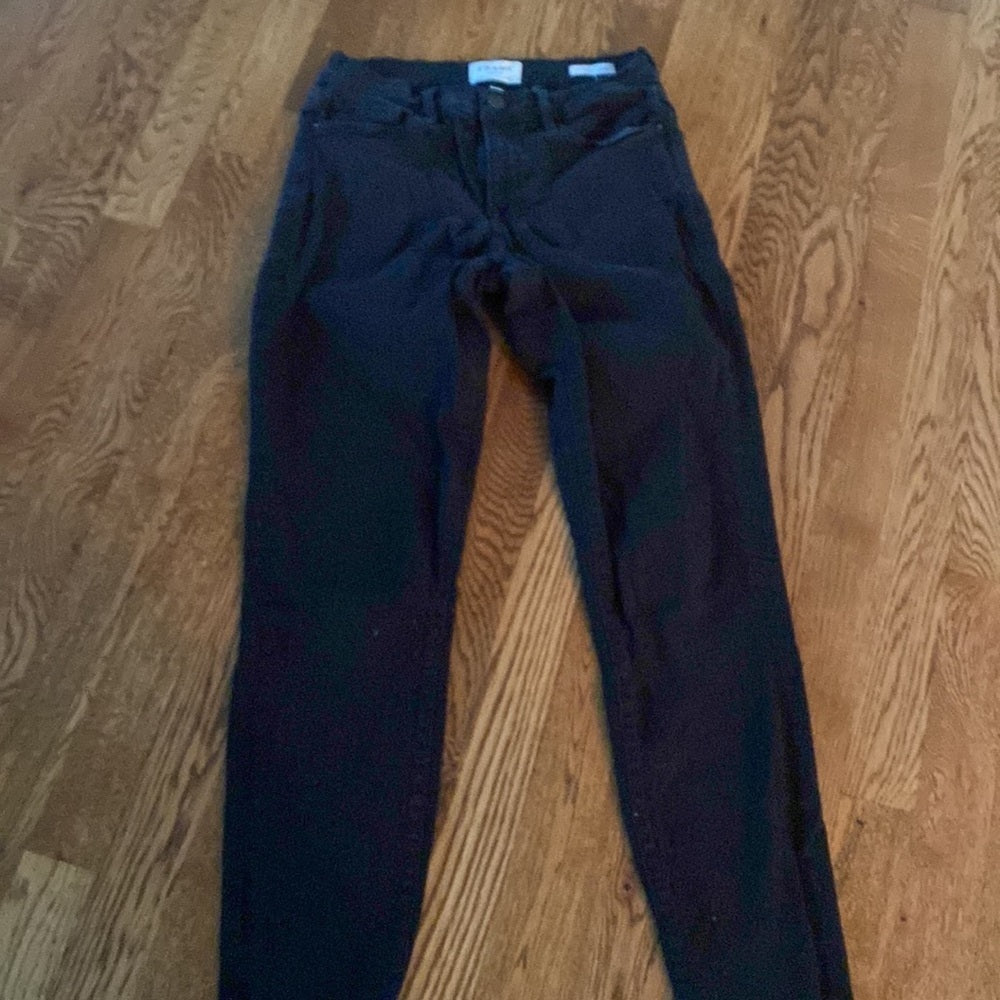 Frame Denim Women’s Black Jeans with Ripped Ankle Size 27