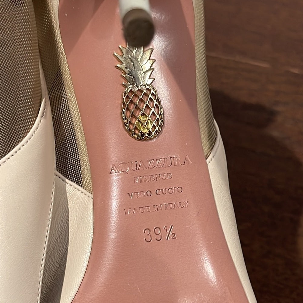 Aquazzura Women’s Nude Pumps with Sheer Side Size 39.5/9.5