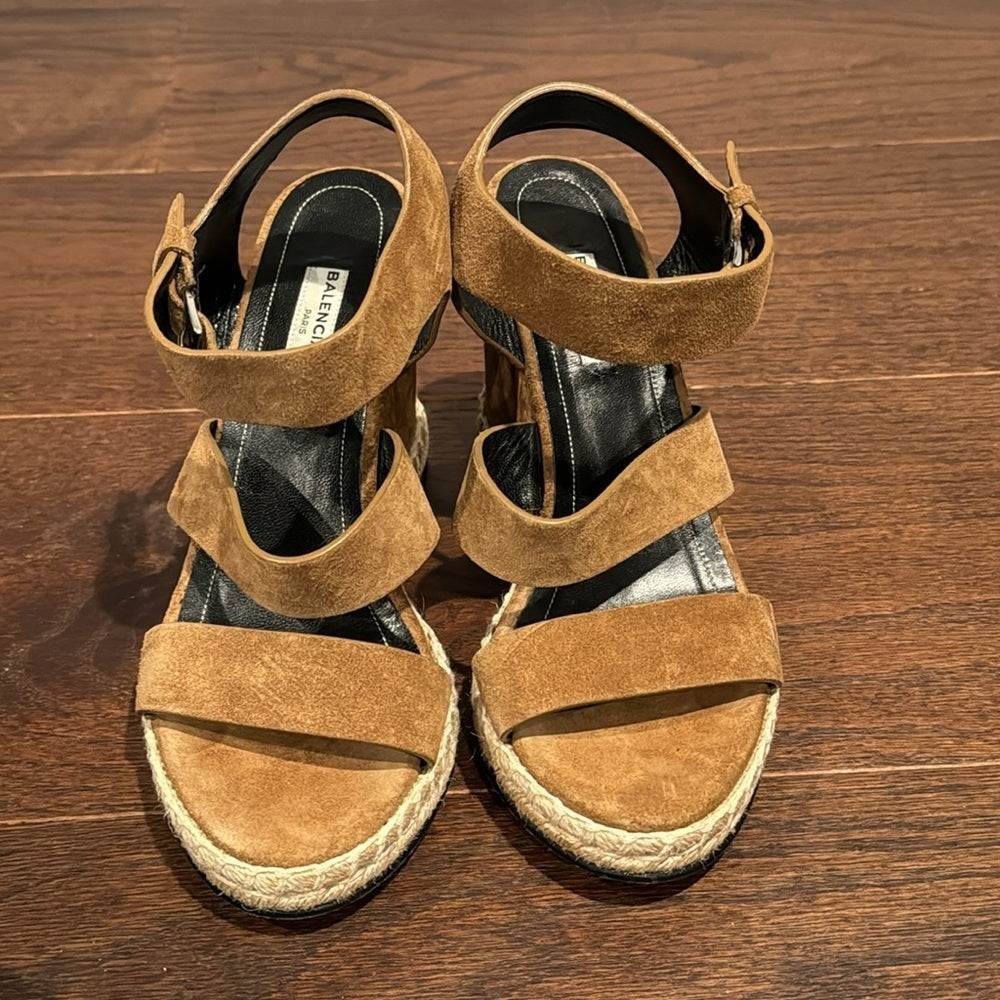 Balenciaga Women’s Brown Suede Wedges Size 37/7