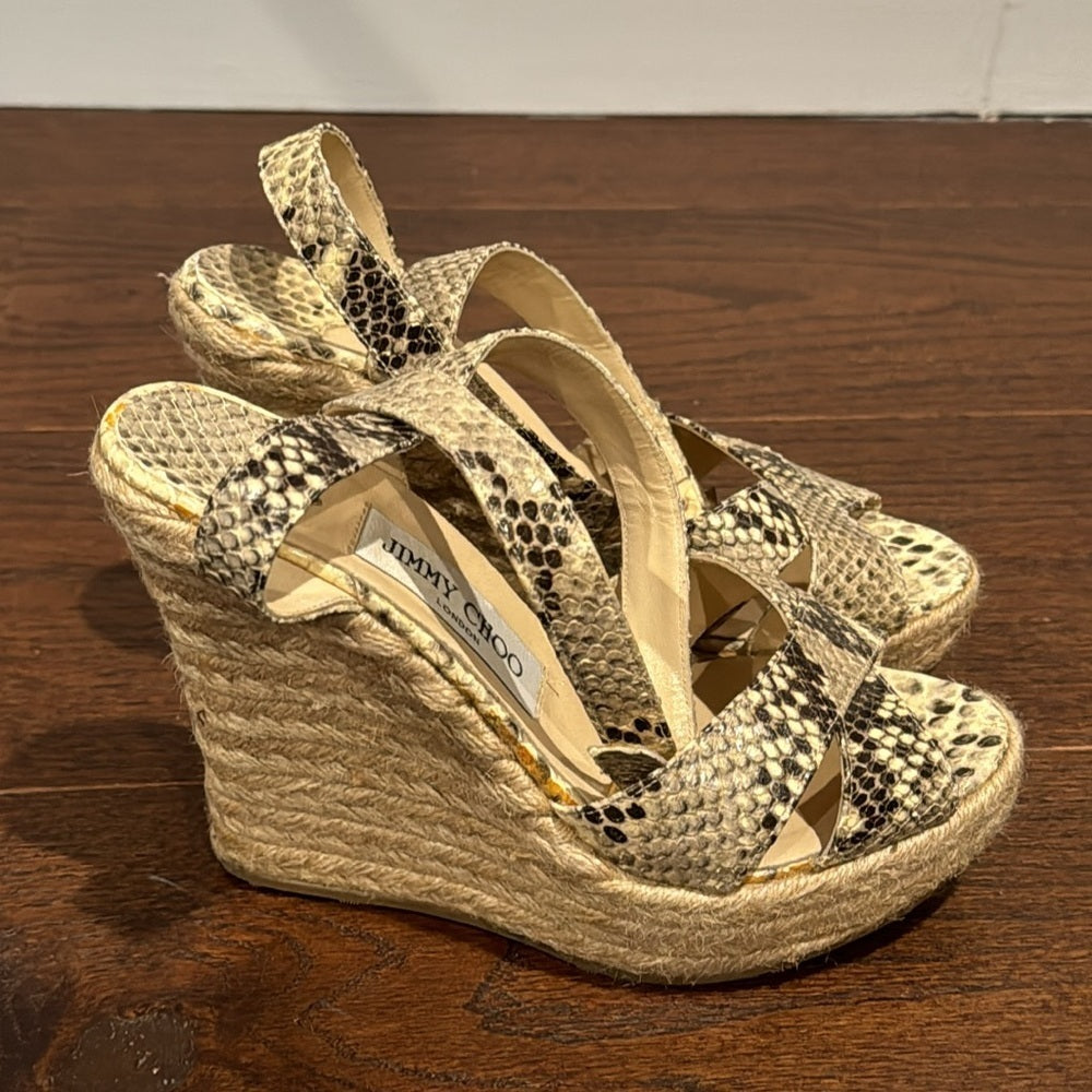 Jimmy Choo Women’s Snakeskin Wedges Size 37/7