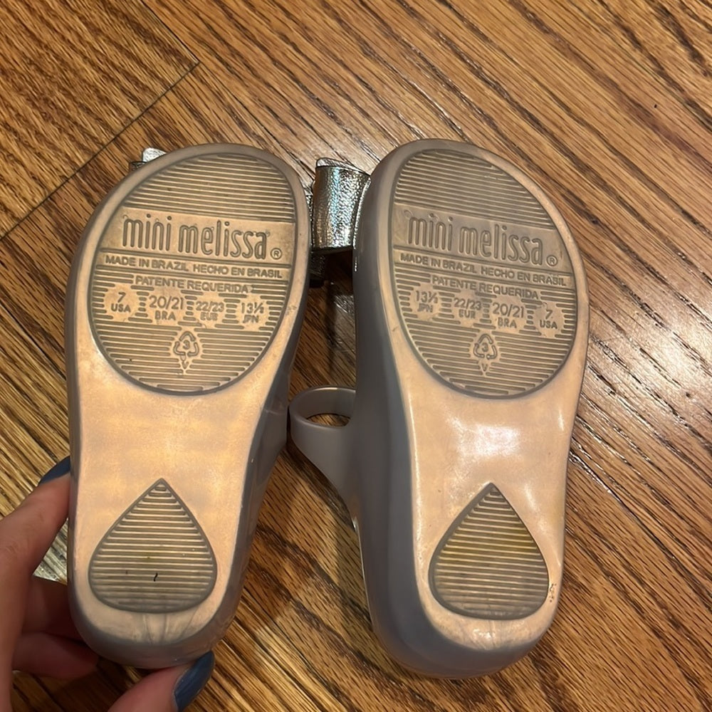 Mini Melissa Toddler Girl’s Bow Shoes Size US 7