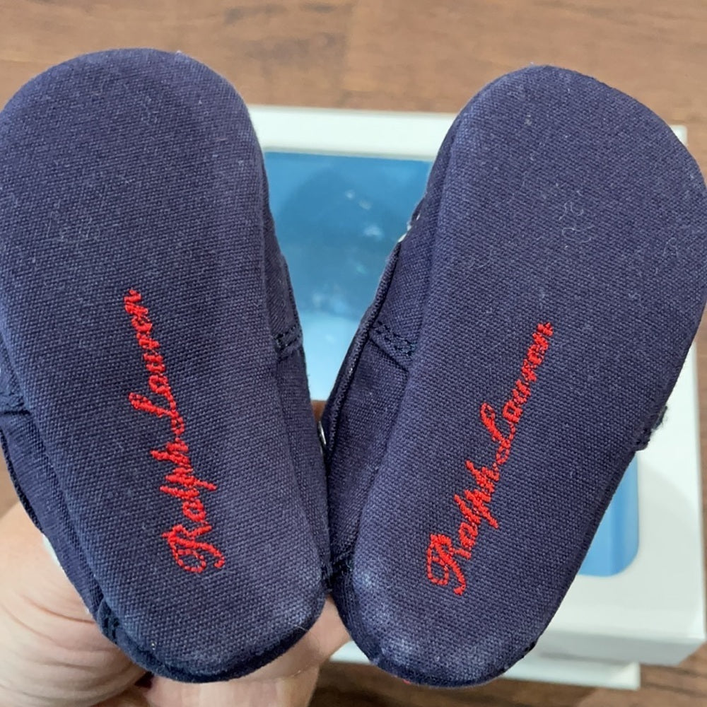 Ralph Lauren Blue Canvas Baby Shoes Size 2