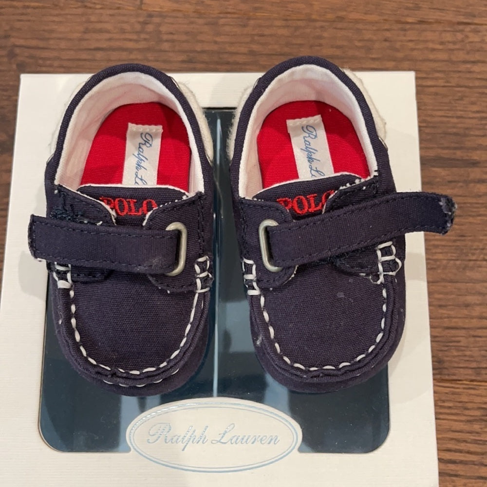 Ralph Lauren Blue Canvas Baby Shoes Size 2