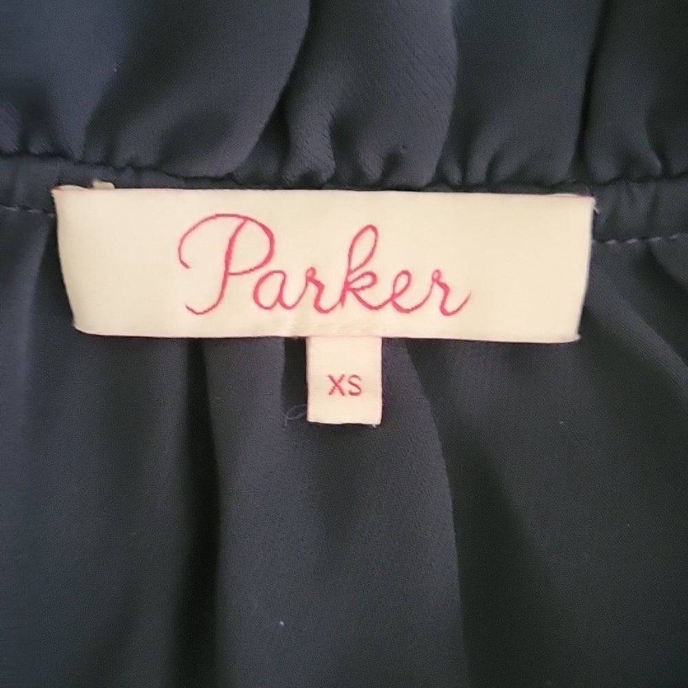 Parker Women's Navy Blue Cold Shoulder Flowy Blouse size XS