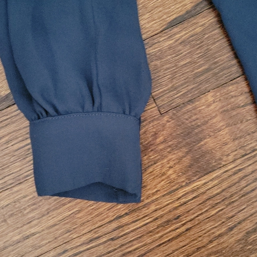 Parker Women's Navy Blue Cold Shoulder Flowy Blouse size XS