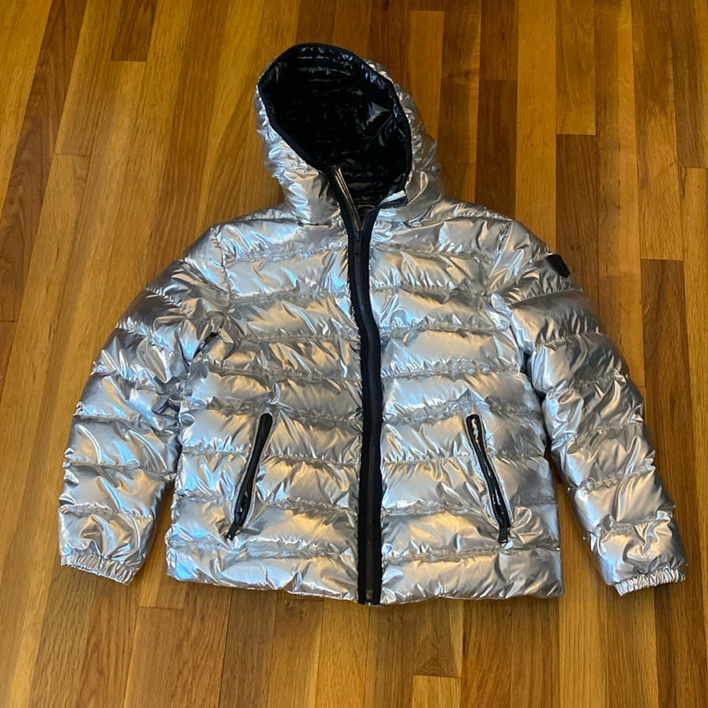 Moose Knuckles Women’s Silver Metallic Puffer Jacket Size L