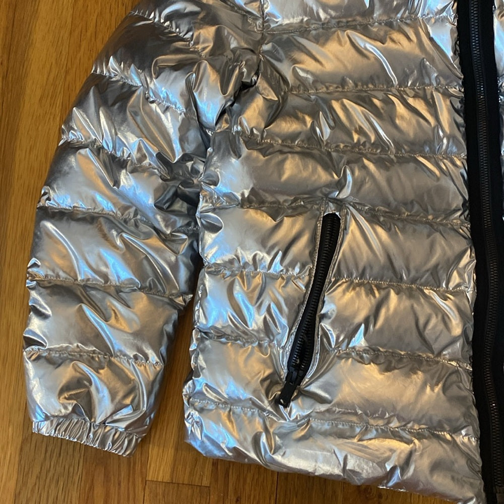 Moose Knuckles Women’s Silver Metallic Puffer Jacket Size L