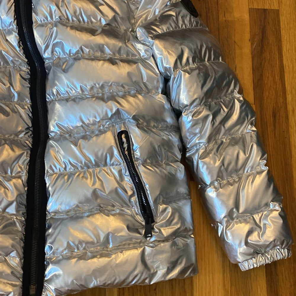 Moose Knuckles Women’s Silver Metallic Puffer Jacket Size L