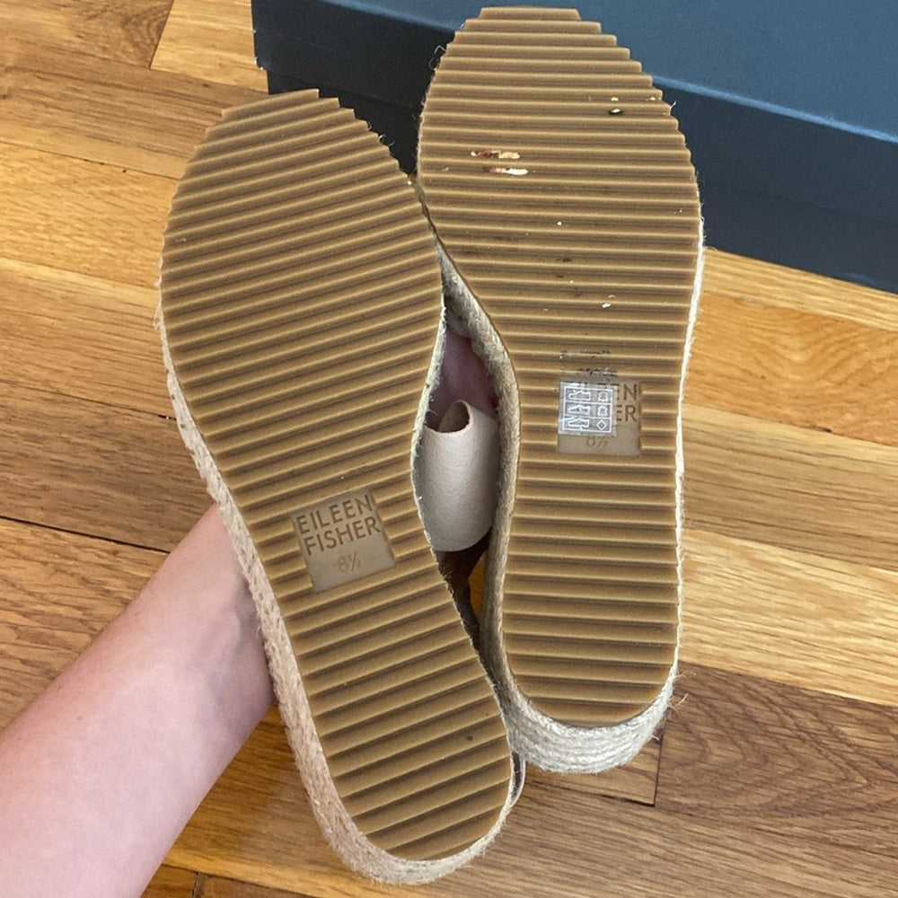 Eileen Fisher Women’s Cream Wedge Sandals Size 8.5