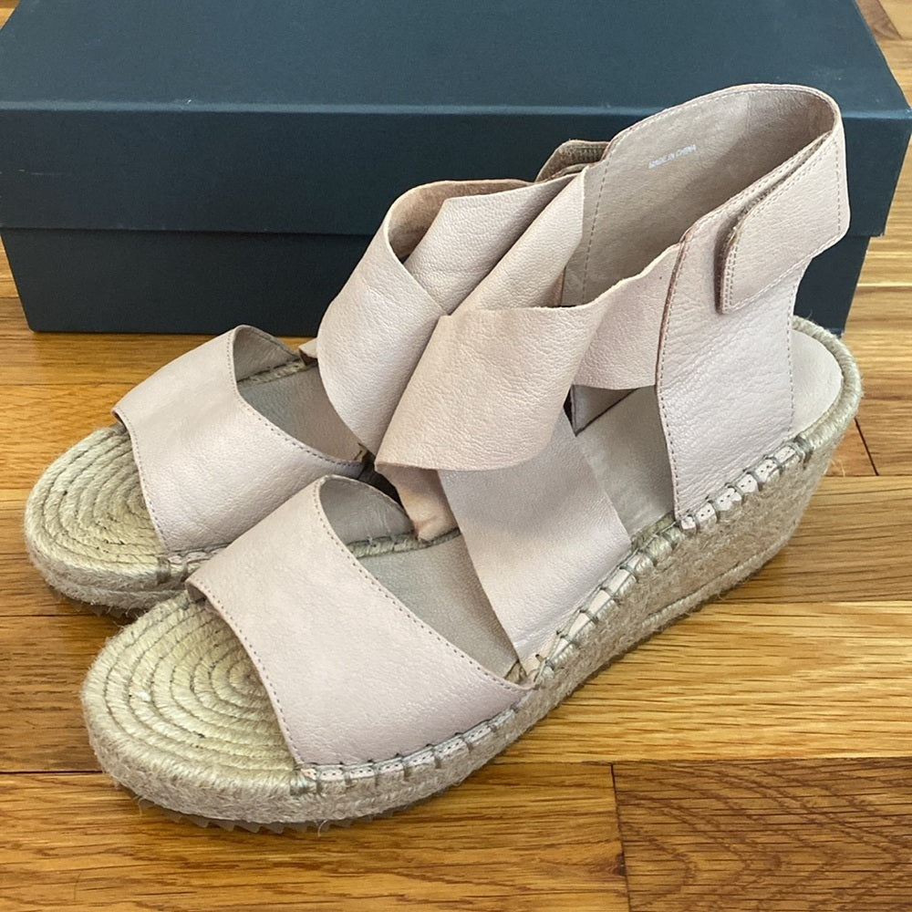 Eileen Fisher Women’s Cream Wedge Sandals Size 8.5