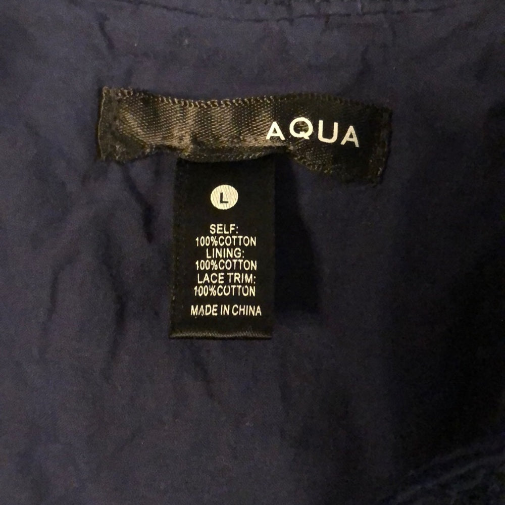 Aqua Women’s Navy Eyelet Dress - Size Large