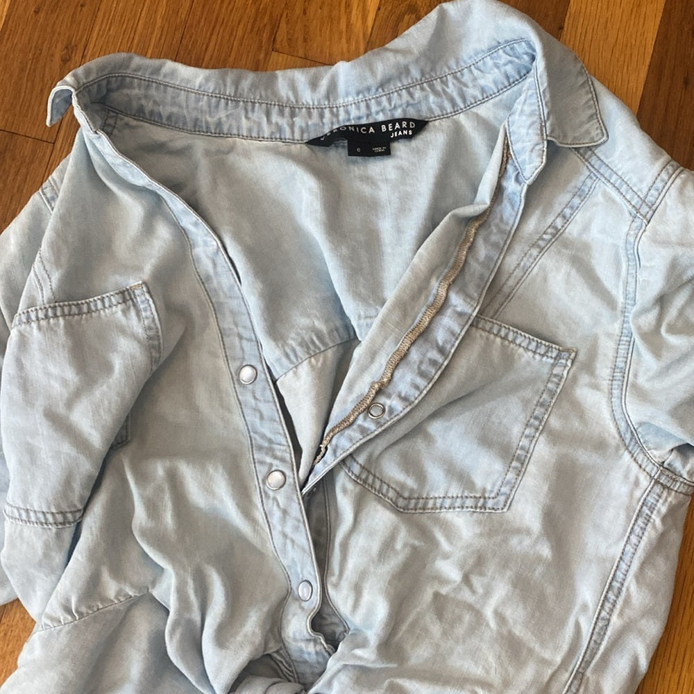 Veronica Beard Women’s Hensley Button Down Denim Dress Size 6