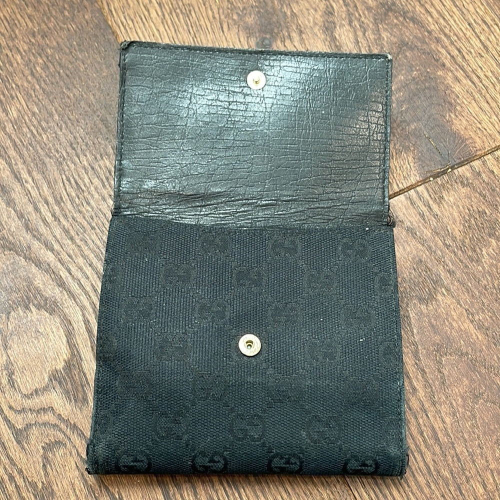 Gucci Women’s Horsebit Black Canvas Wallet