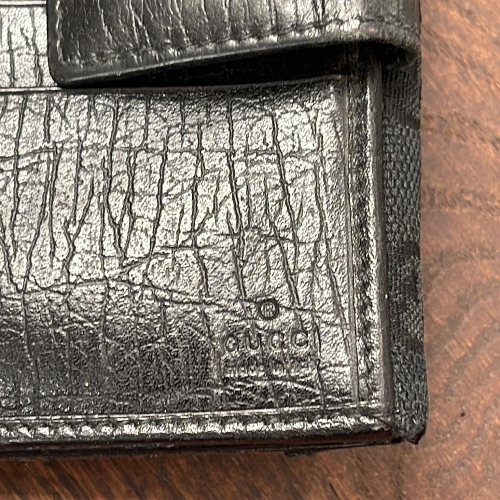 Gucci Women’s Horsebit Black Canvas Wallet