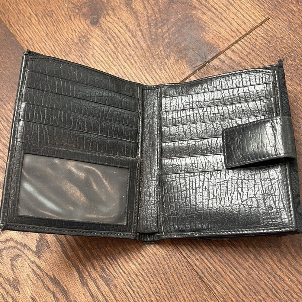Gucci Women’s Horsebit Black Canvas Wallet