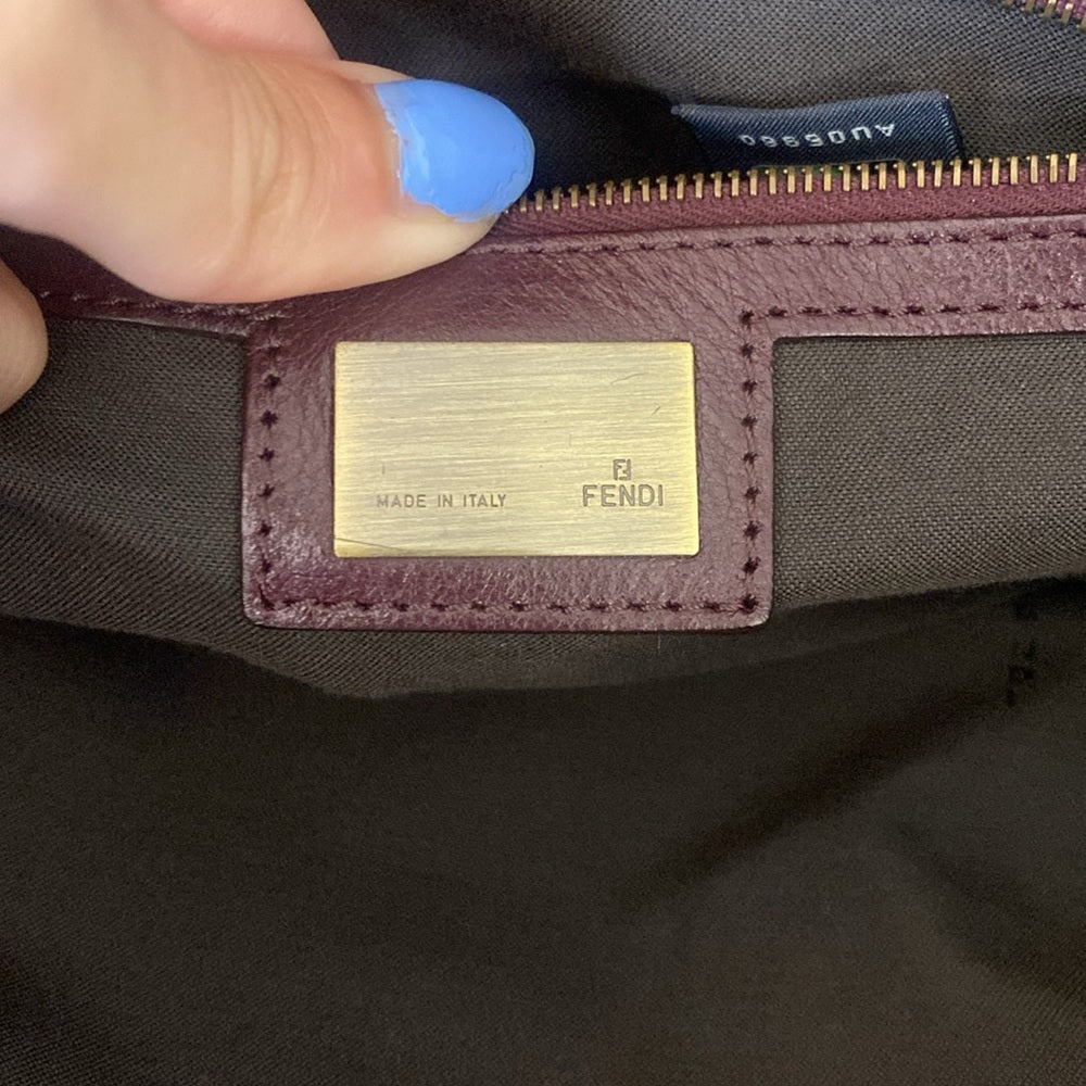 NWT Fendi Womens Purple Leather Bag OS