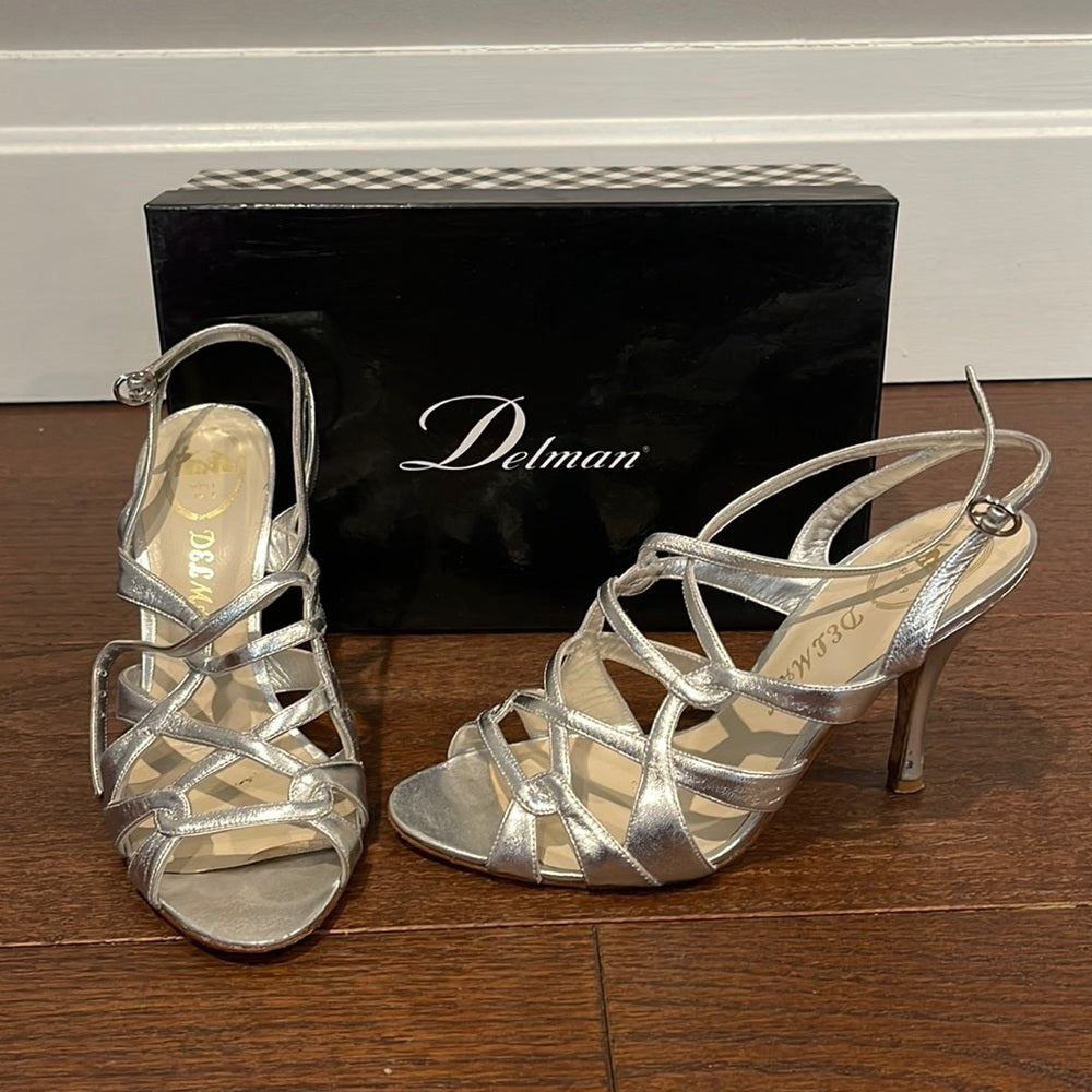 Delman Women’s Silver Sandals Size 7.5