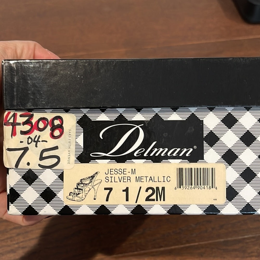 Delman Women’s Silver Sandals Size 7.5