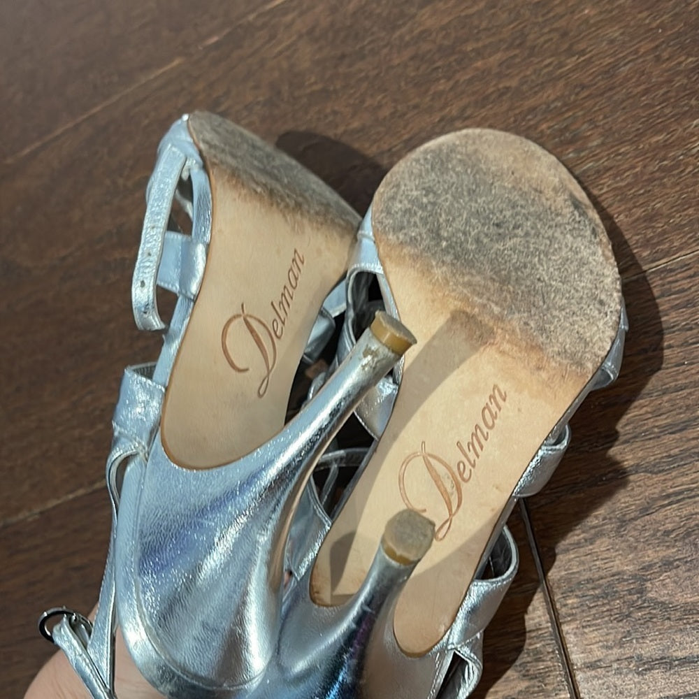 Delman Women’s Silver Sandals Size 7.5