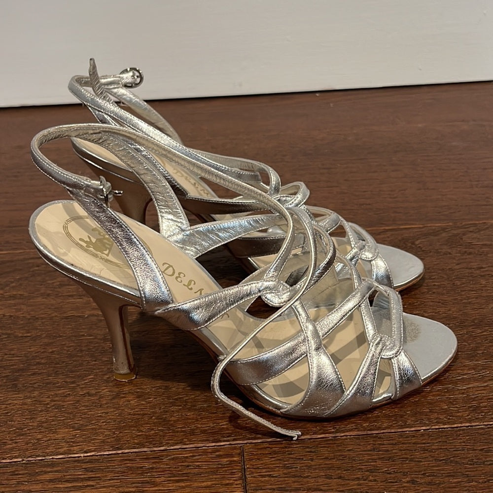 Delman Women’s Silver Sandals Size 7.5