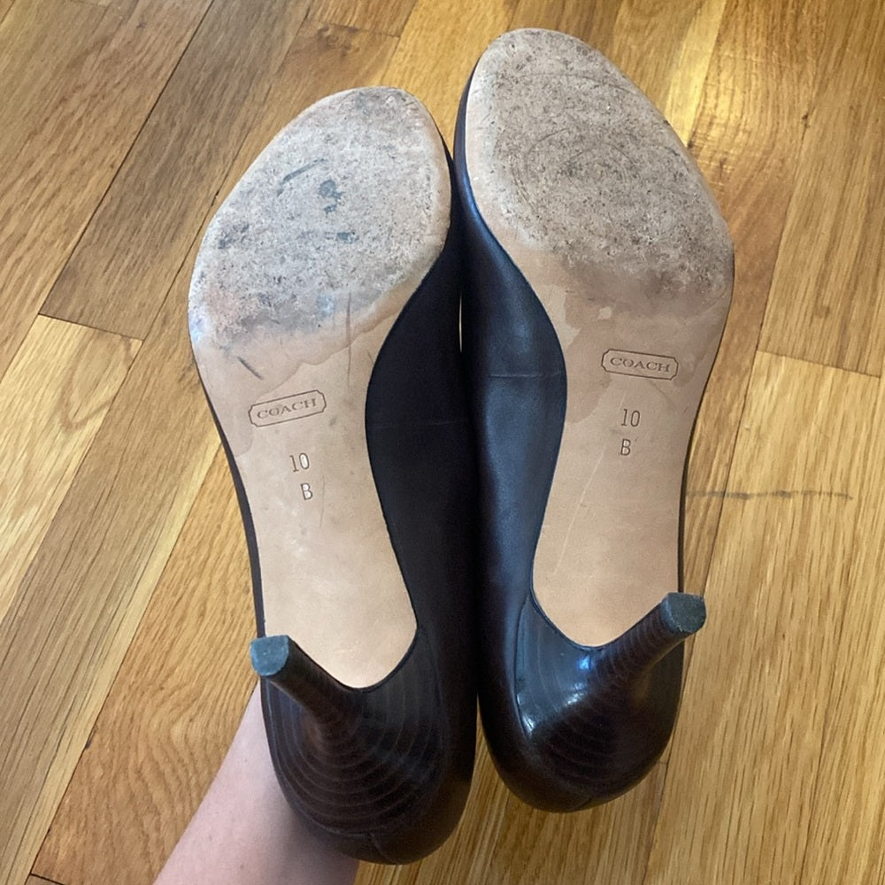 Coach Women’s Brown Leather Heels Size 10