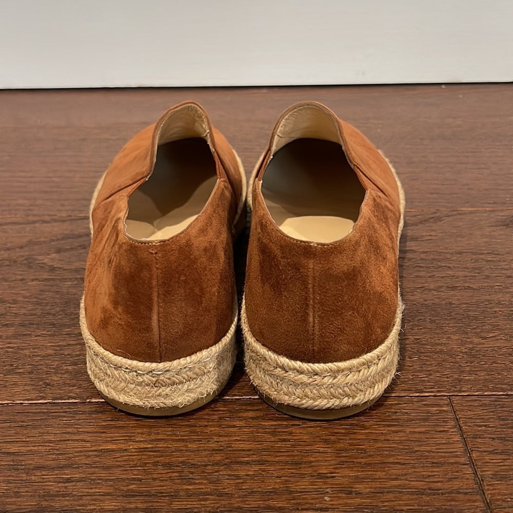 Stuart Weitzman Brown Suede Flat Espadrilles Size 10