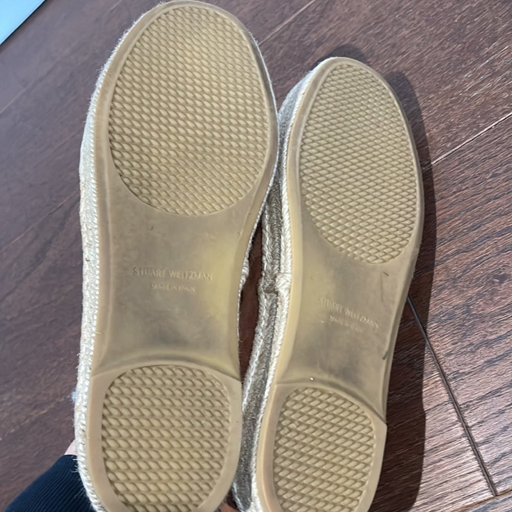 Stuart Weitzman Brown Suede Flat Espadrilles Size 10