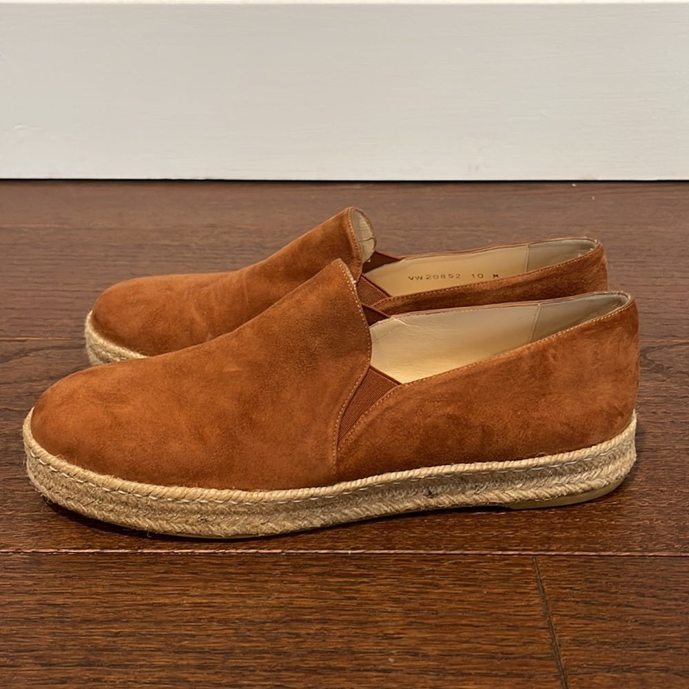 Stuart Weitzman Brown Suede Flat Espadrilles Size 10