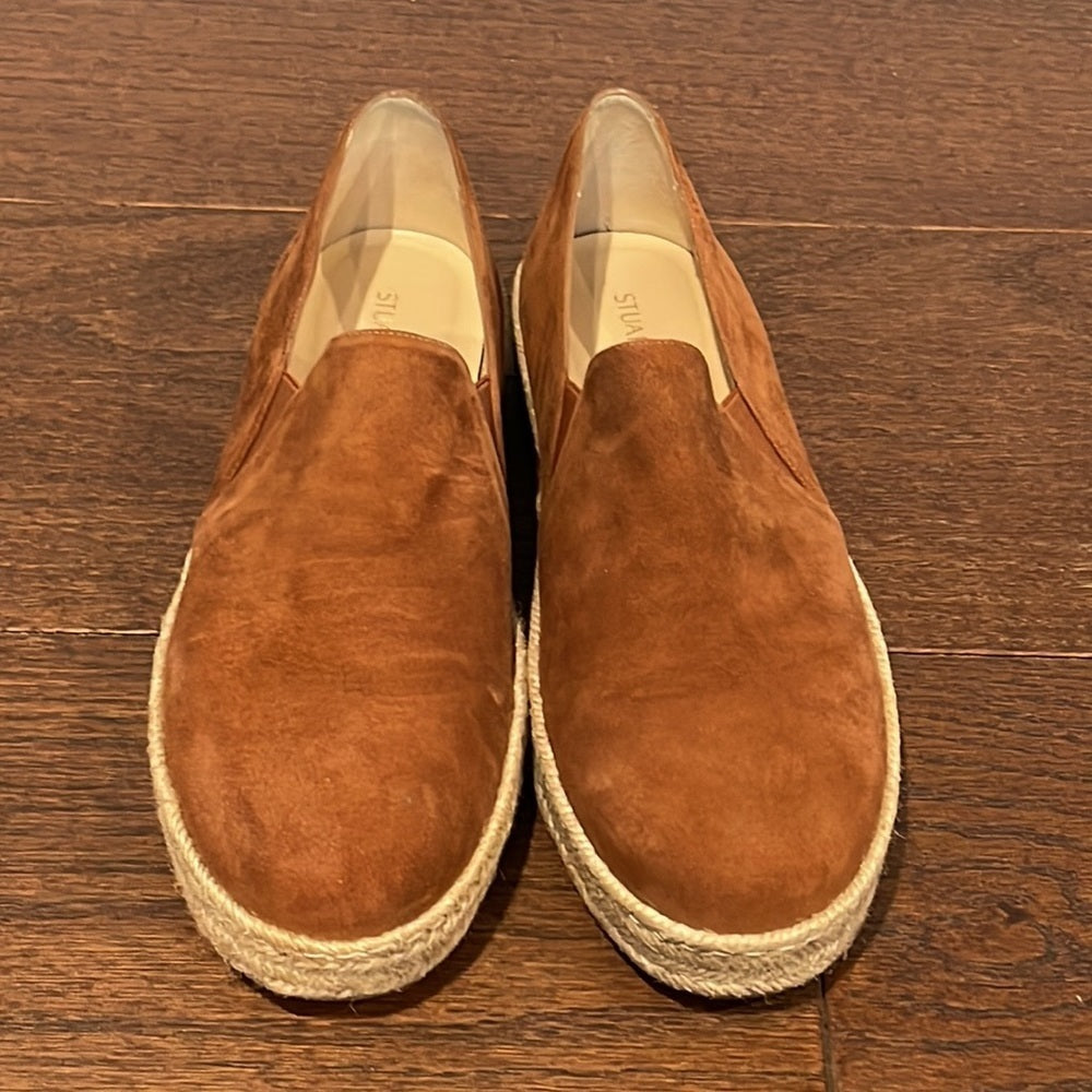 Stuart Weitzman Brown Suede Flat Espadrilles Size 10