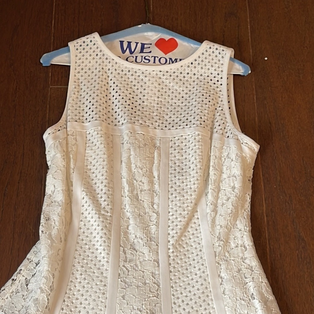 Ralph Lauren White Lace and Eyelet Dress Size 8