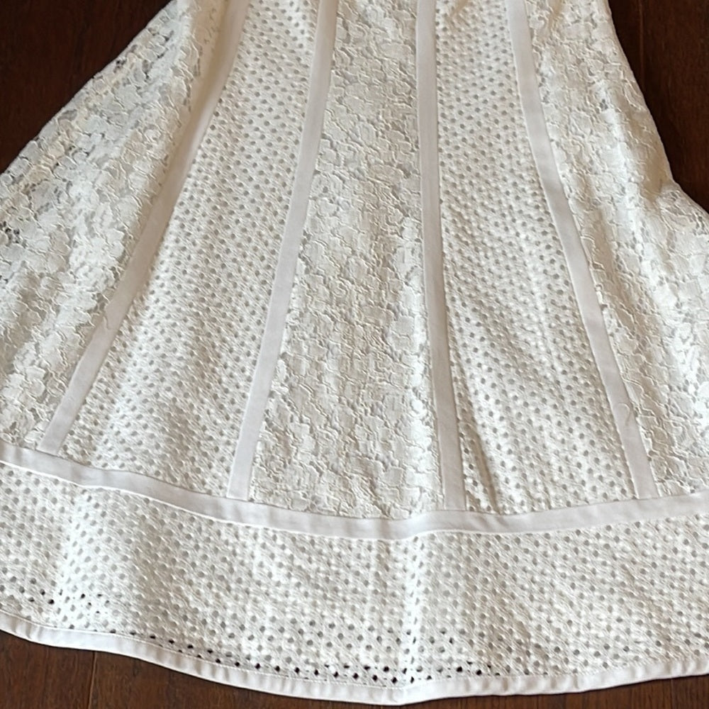 Ralph Lauren White Lace and Eyelet Dress Size 8