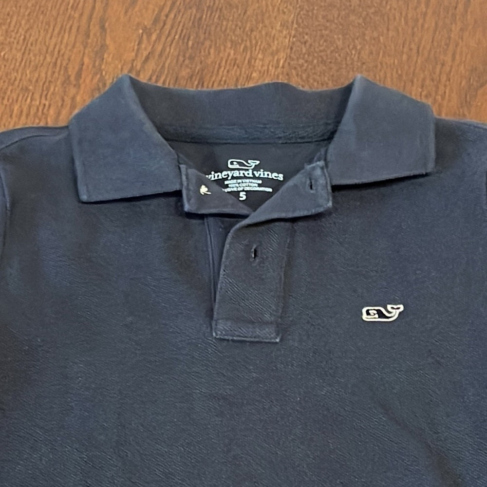 Vineyard Vines Boys Navy Short Sleeve Polo Size 5